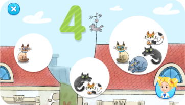 Cartoon cats, rooftops