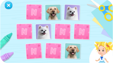 Memory game, dogs